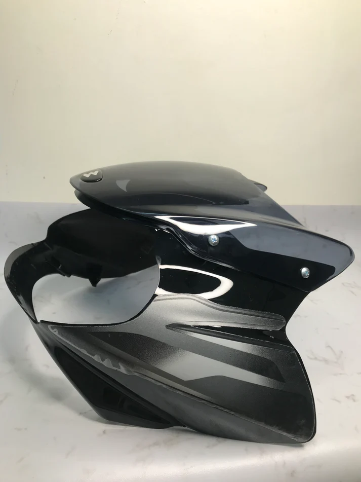 Headlight Visor For Bajaj Discover 135 Cc Digital Meter - Black With Grey Sticker Sai 533 - Image 4