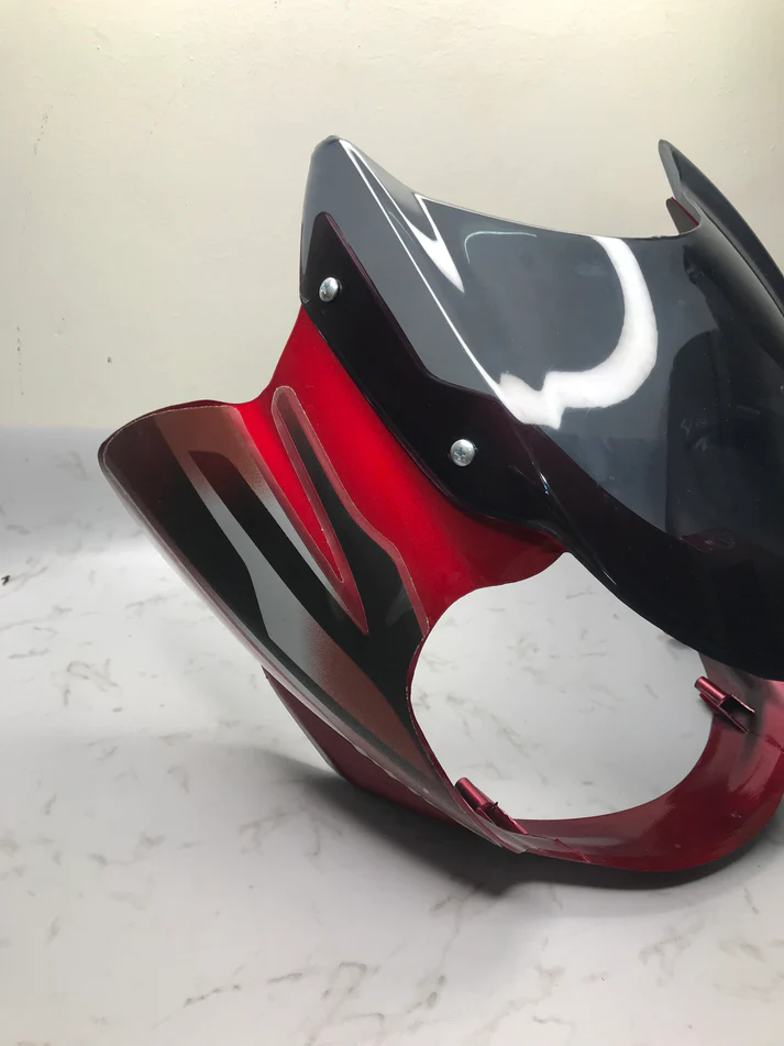 Headlight Visor For Bajaj Discover 135 Cc Digital Meter – Red Colour Sai - Image 3