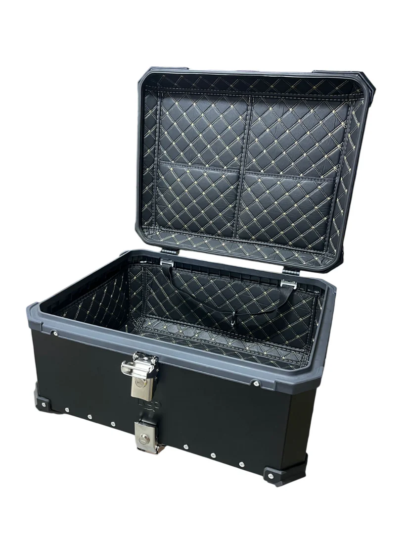 LGP 80 litres | aluminium alloy top box | Waterproof | BLACK PLAIN ( fits all motorcycles ) Ideal for long tourers - Image 5