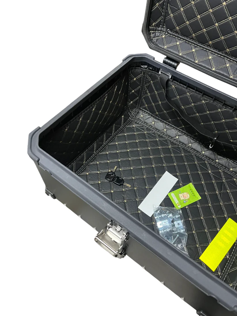 LGP 80 litres | aluminium alloy top box | Waterproof | BLACK PLAIN ( fits all motorcycles ) Ideal for long tourers - Image 2