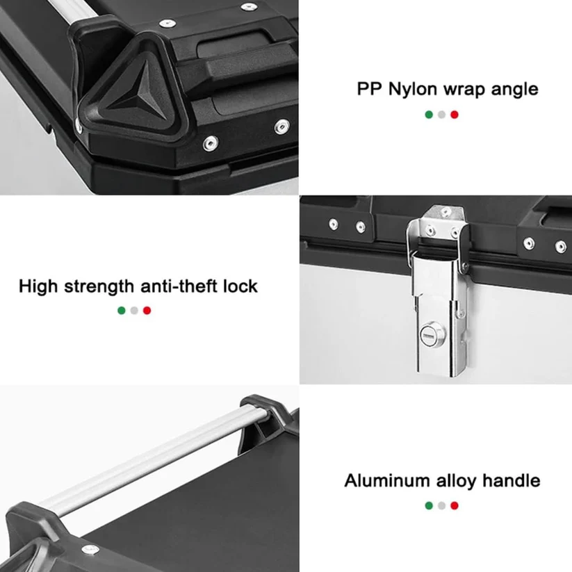 ADVENTURE TOP BOX FOR HIMALAYAN 411/450 ( CASE) 45LTRS BLACK PREMIUM BY LGP - UNIVERSAL - Image 7