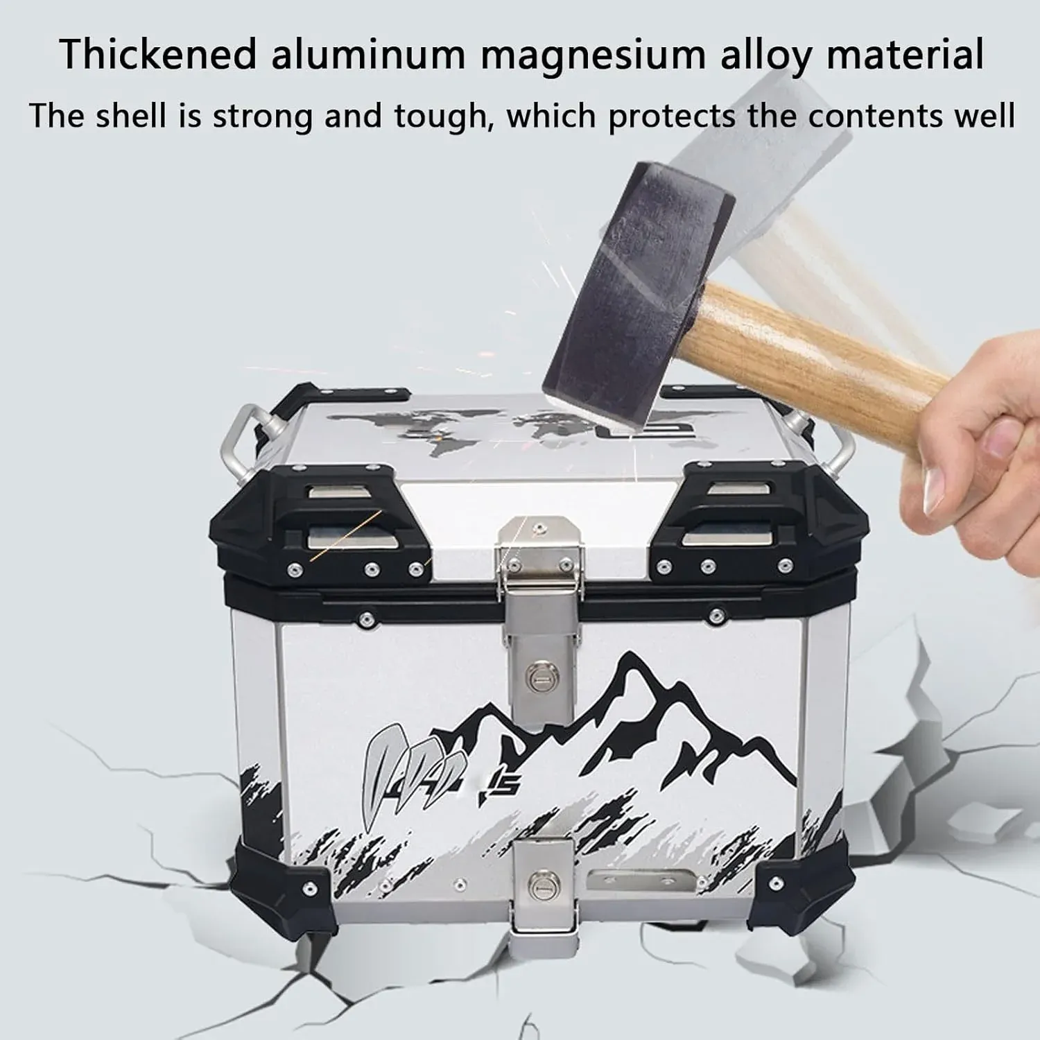 Alpine Rush aluminium top box 45 ltrs - LGP (inspired by himalayas) compatible for all motorcycle - Image 7