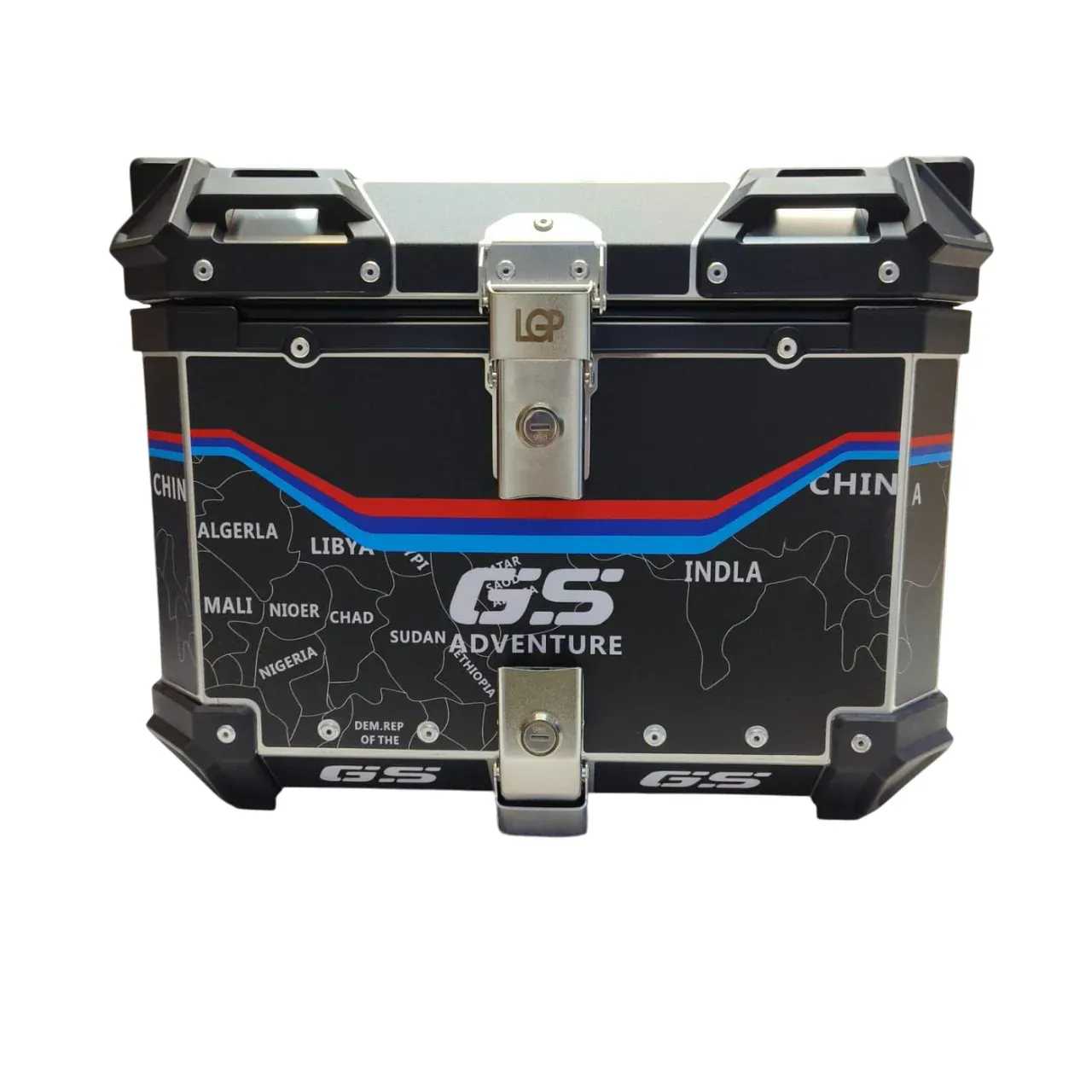 Wanderer GS aluminium top box 45 ltrs - LGP (inspired by international moto tourers) compatible for all motorcycle - BLACK