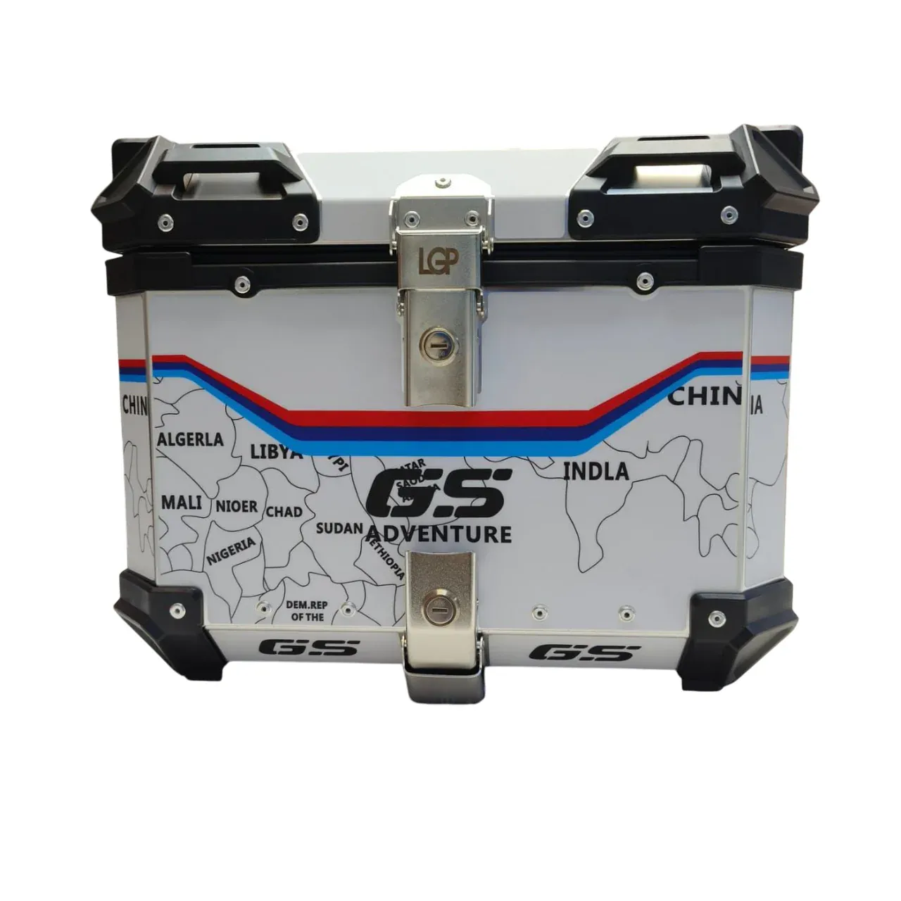 Wanderer GS aluminium top box 45 ltrs - LGP (inspired by international moto tourers) compatible for all motorcycle - WHITE - 1 YEAR WARRANTY