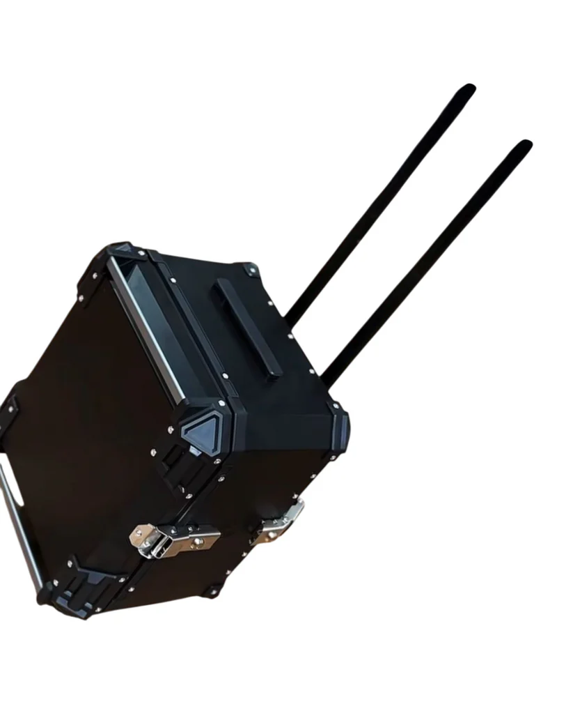 Trolley Top Box 2.0 | LGP -55L Premium fits all motorcycle | Movable wheels | Quick Release - BLACK - Image 3
