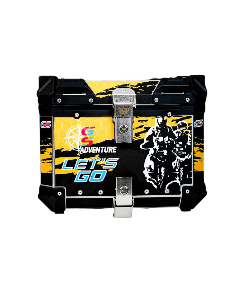 LGP GS MOTO ADV 45 litres yellow with black touring top box with graphics premium
