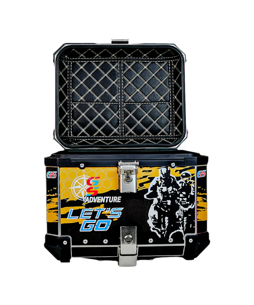 LGP GS MOTO ADV 45 litres yellow with black touring top box with graphics premium - Image 6
