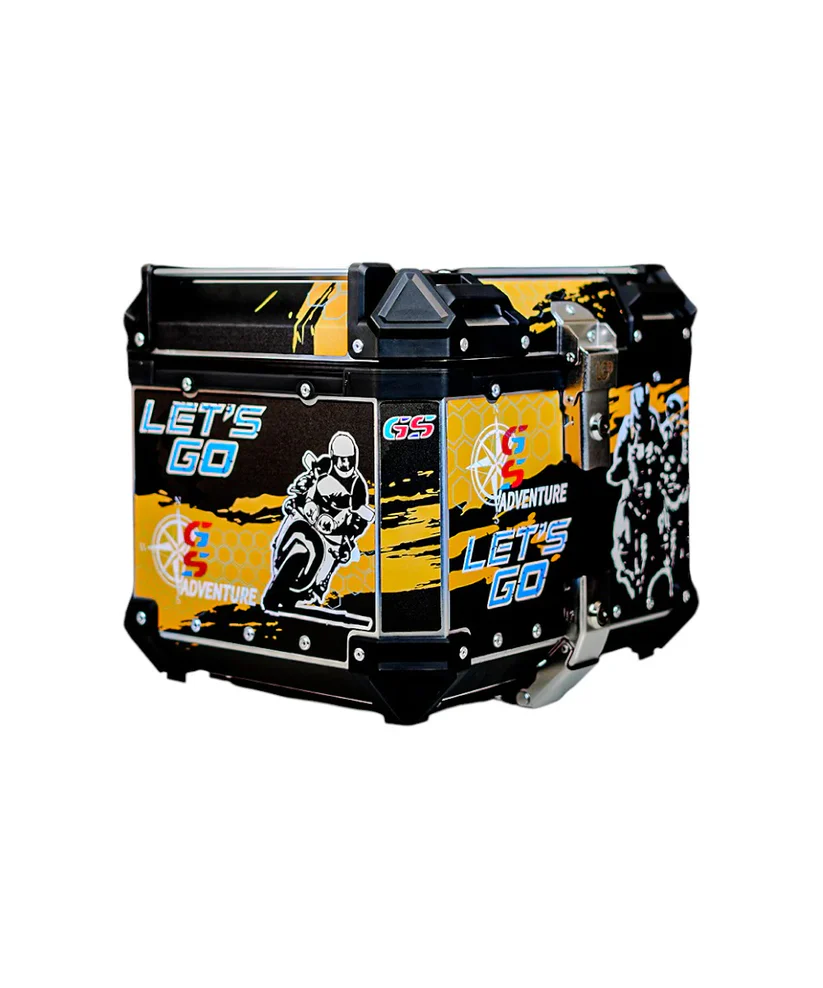LGP GS MOTO ADV 45 litres yellow with black touring top box with graphics premium - Image 4