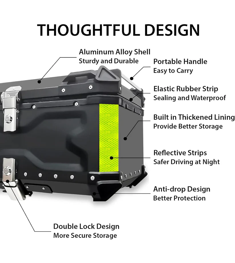 LGP X type | heavyduty Top Case/Top box | 65L | Premium aluminium | - universal for all motorcycle ( 1 YEAR WARRANTY ) - Image 7