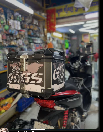 LGP GS TRAVEL 45 litres black and white touring top box with graphics premium - Image 4