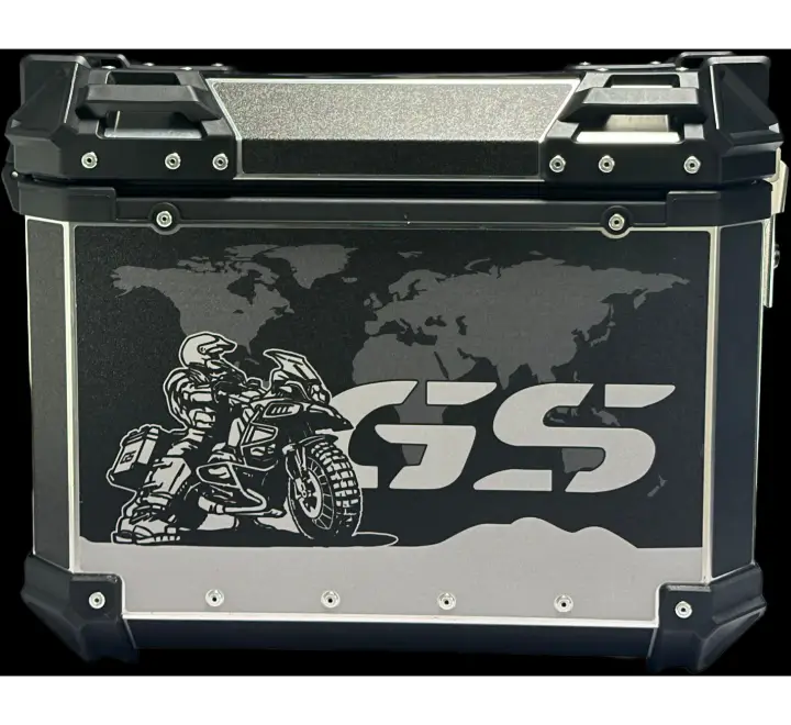 LGP GS TRAVEL 45 litres black and white touring top box with graphics premium - Image 2