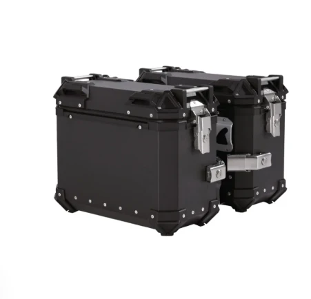 LGP Aluminium touring panniers with top box (38L+38L+45L= 121 liters) - Set of 2 - Black (COMBO) - Image 11