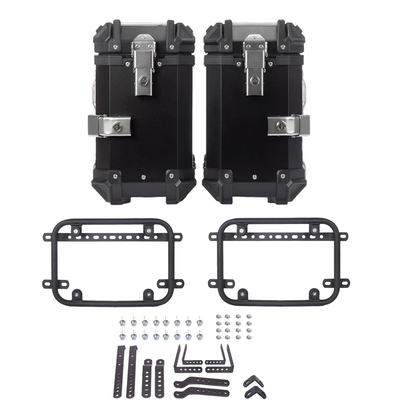 LGP Aluminium touring panniers with top box (38L+38L+45L= 121 liters) - Set of 2 - Black (COMBO) - Image 5