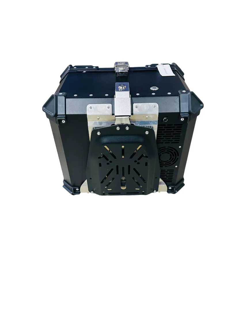 LGP 55L Aluminium Motorcycle Refrigerator Top Box Case (Hot and cold both) – Universal Waterproof Tail Box for Helmets & Luggage (Black) - Image 4