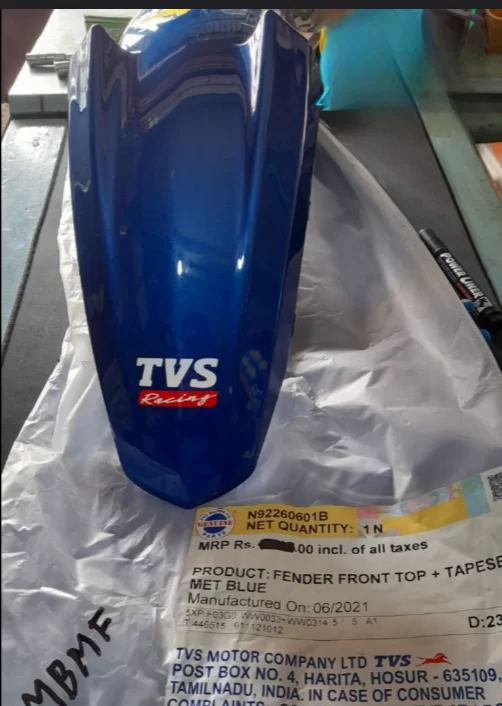 Front Fender Metallic Blue For Tvs Apache Rtr 160 4v