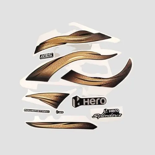Stckr Set Splendor Plus Bs6 Limited Edition Blk/golden