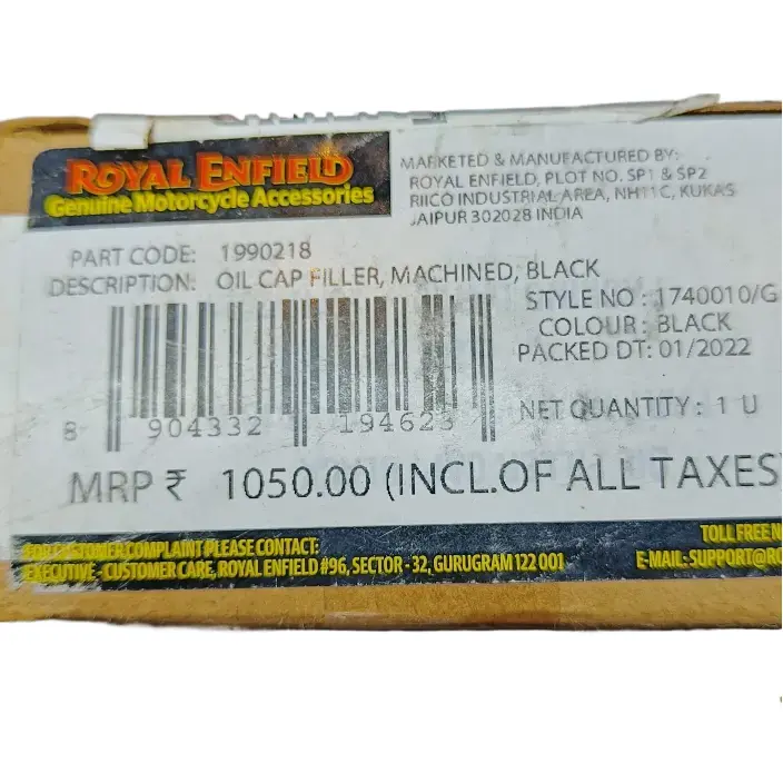 Oil Cap Filler,machined, Black Royal Enfield - Image 2
