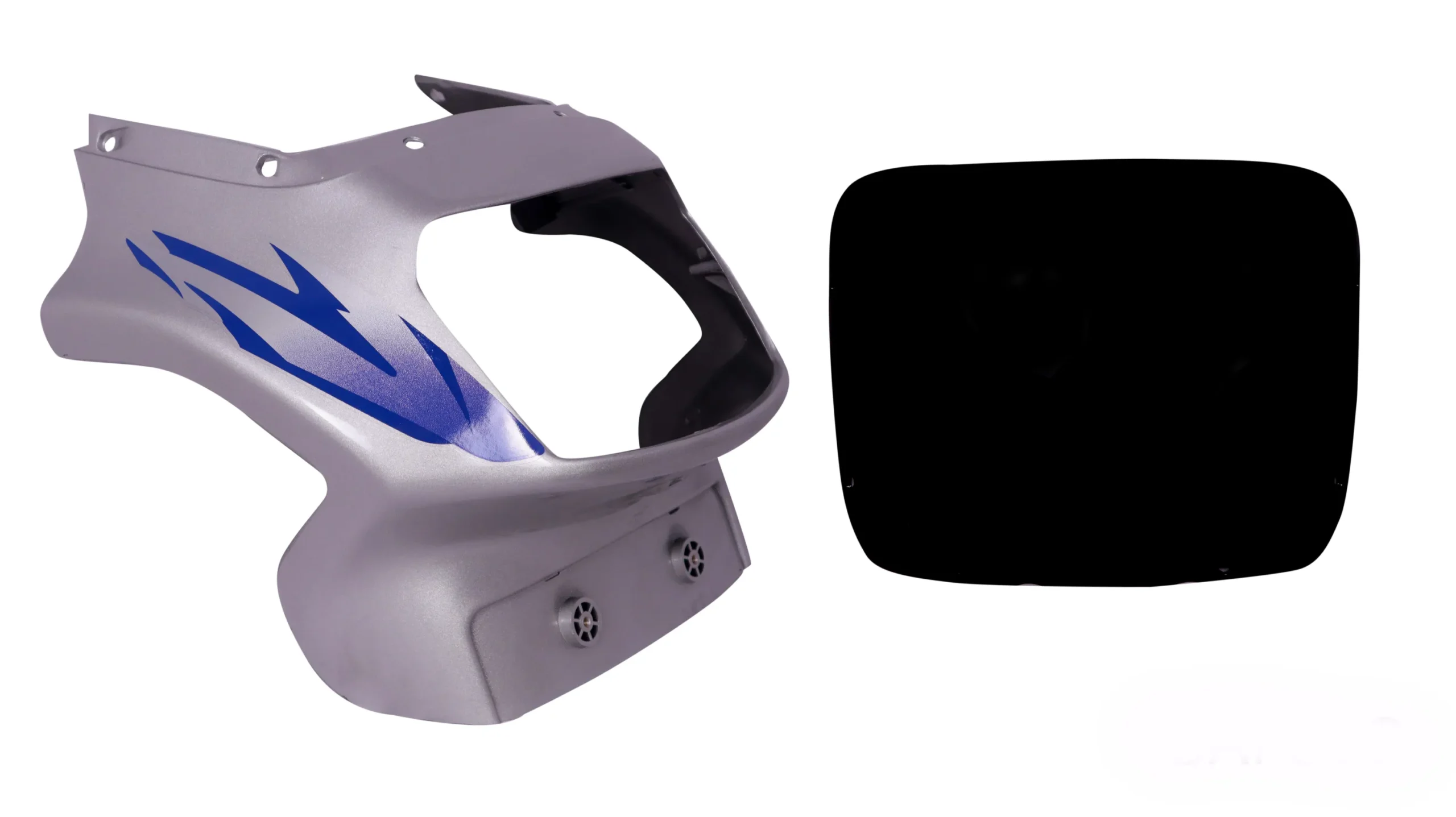 Head Light Visor/mask-tvs Victor Gl N/m Silver