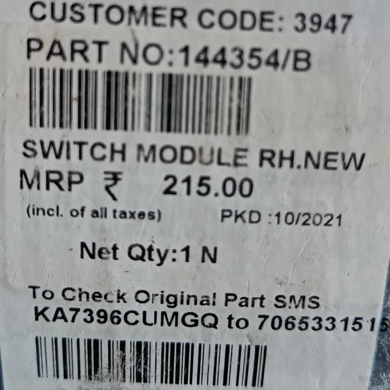 Switch Module Rh.new/144354/b Royal Enfield - Image 2