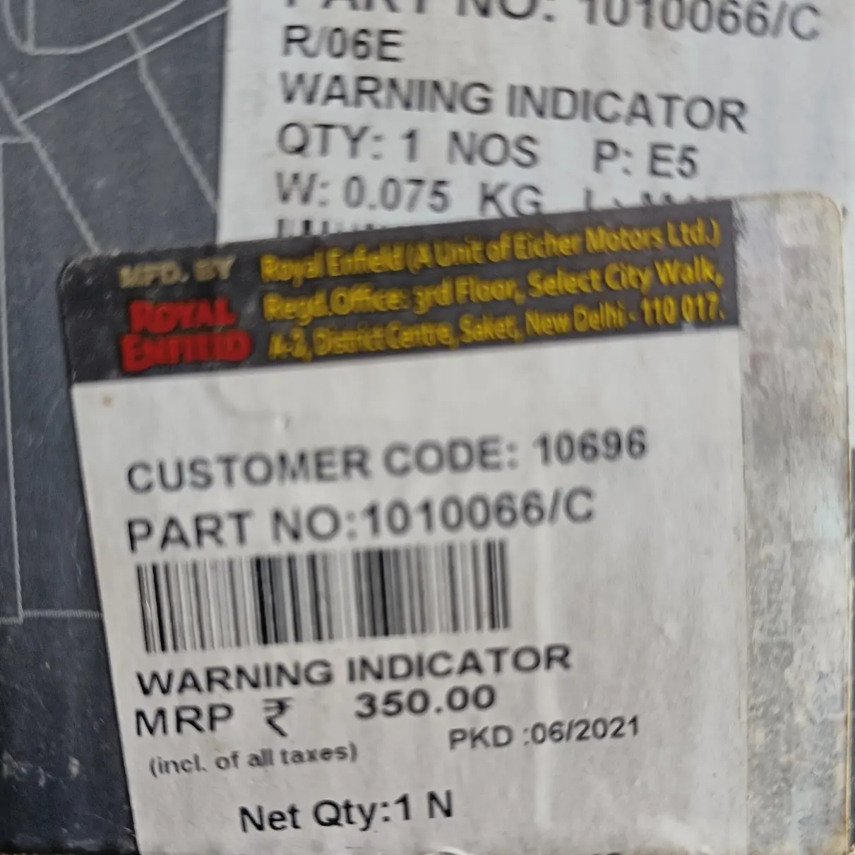 Warning Indicator/100066/c Royal Enfield - Image 2