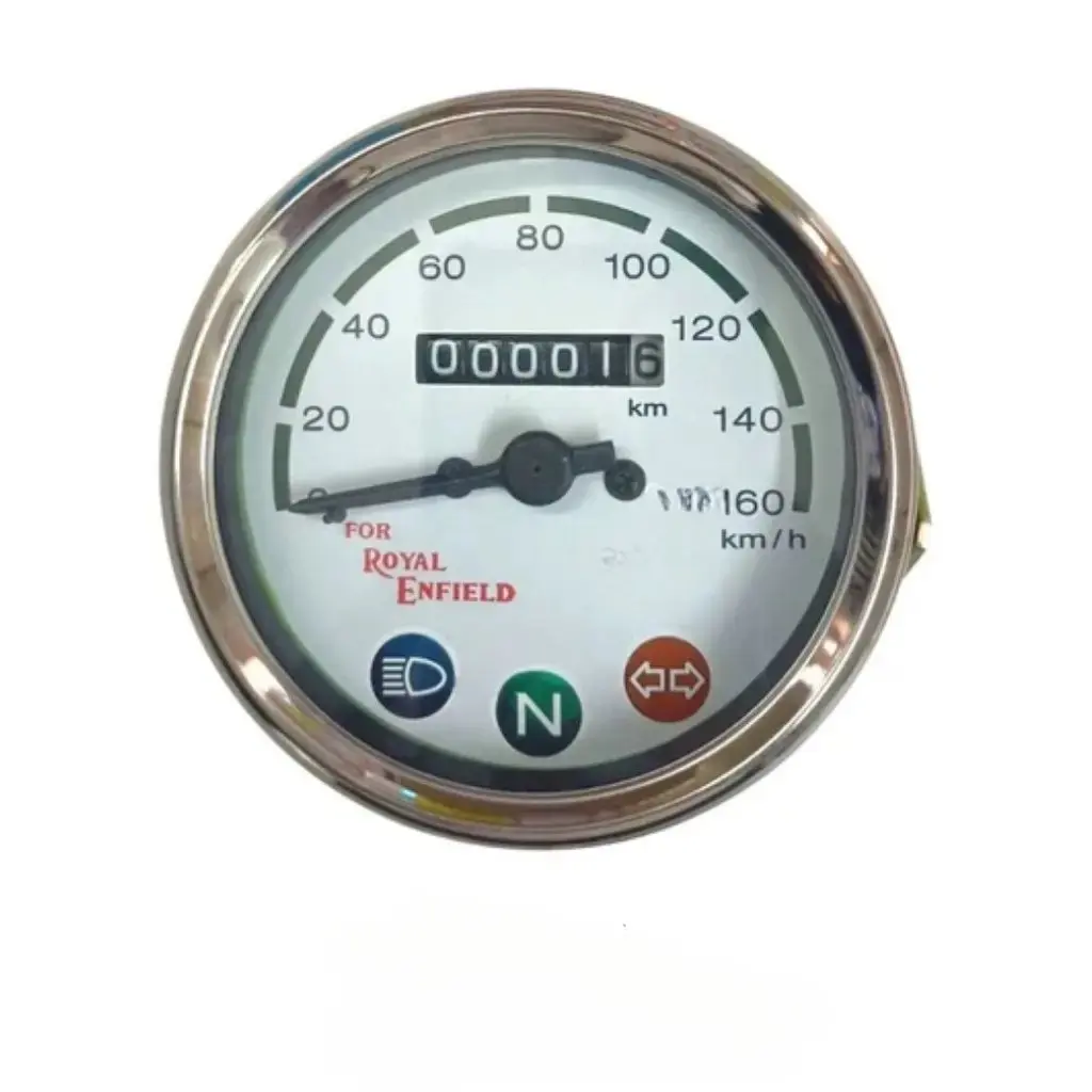 Analog Speedometer For Royal Enfield Bullet 350 | White Dial