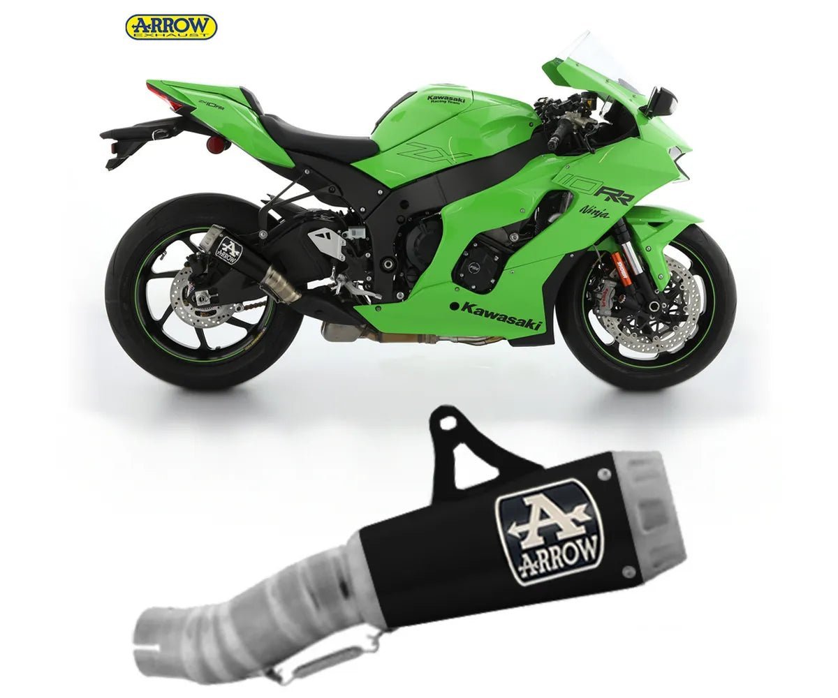 Arrow Pro Race Black Nichrom Slip On Exhaust For Kawasaki Zx 10R 2021