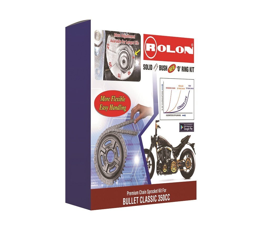 Classic 350 Double Disc (Rear Disc) Gunmetal Grey Signals 350Cc Chain Sprocket Kit By Rolon