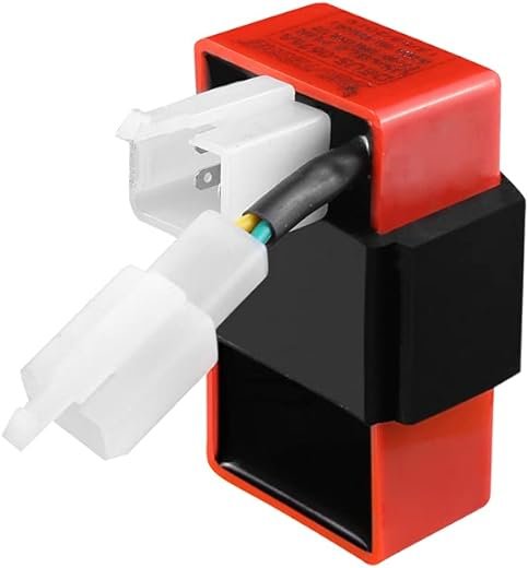 Deutsche Red Twin Spark Cdi (6 Pole 5 Pin + 2 Pin) Fit For Bajaj Ct-100 / Discover 110 / Platina 100 (analog) With White Coupler