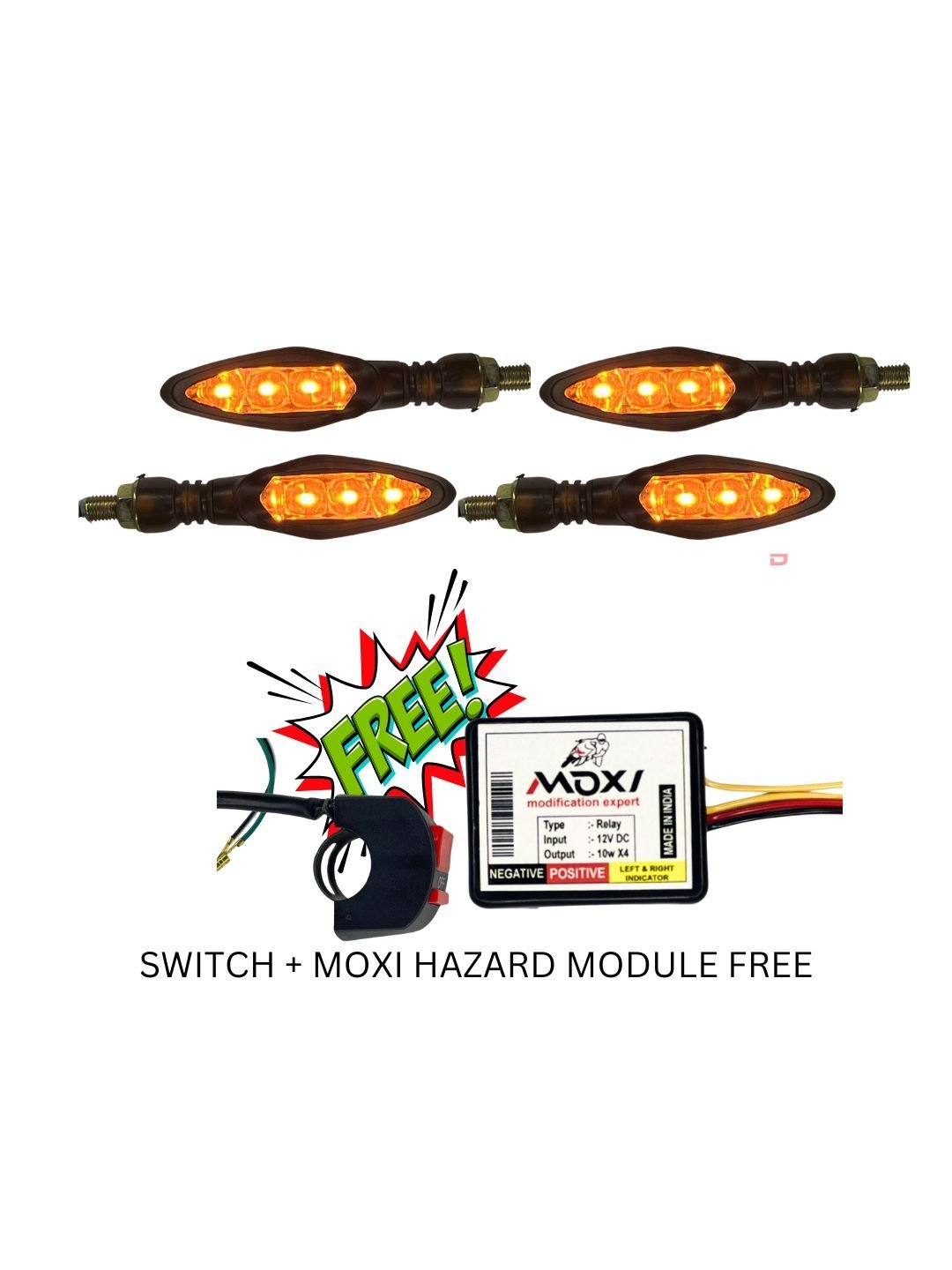 Duke Indicator 2 Pair ( Hazard Module + Switch Free)