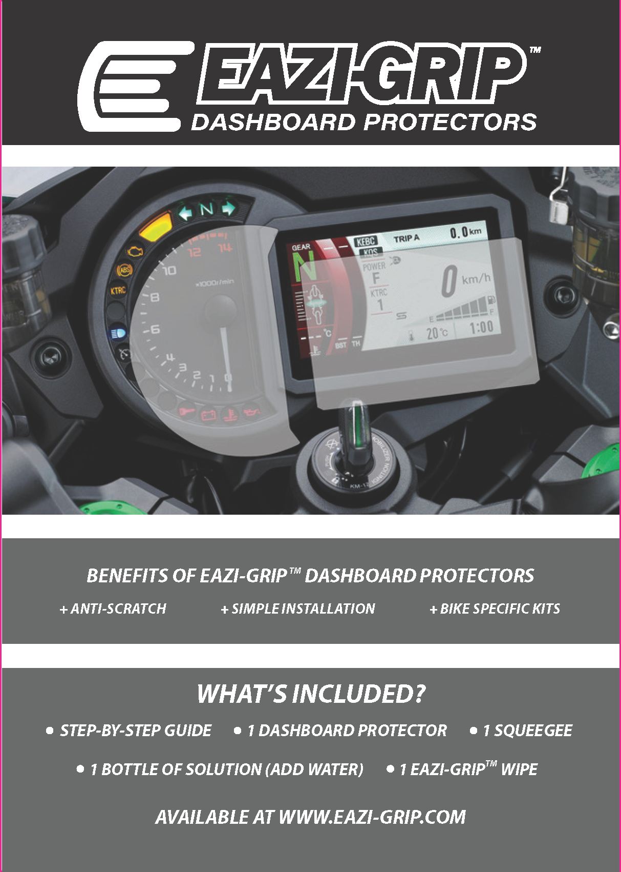 Eazi Grip Dashboard Screen Protector For Kawasaki Zx 10R 2021 22