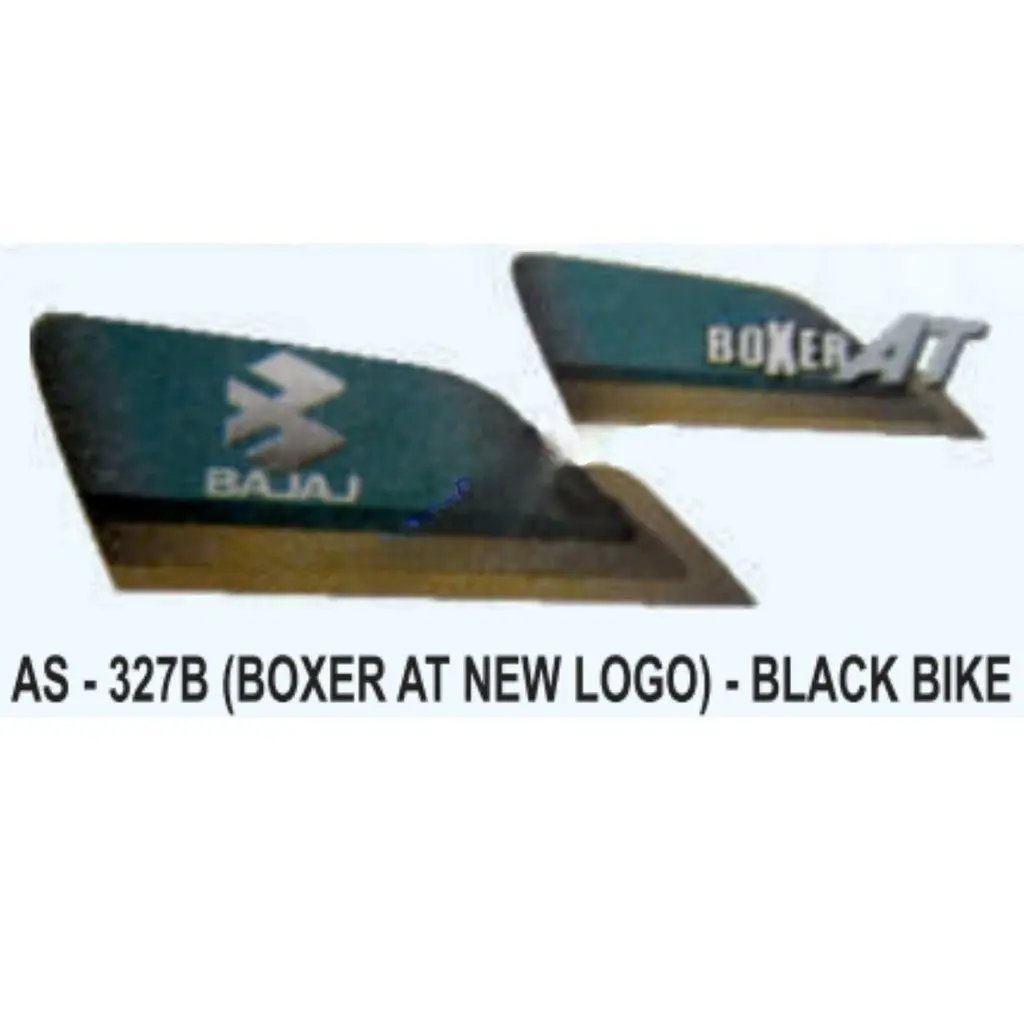Graphics Sticker Set For Bajaj Boxer At | New Logo | Black Vehicle | Both Sides