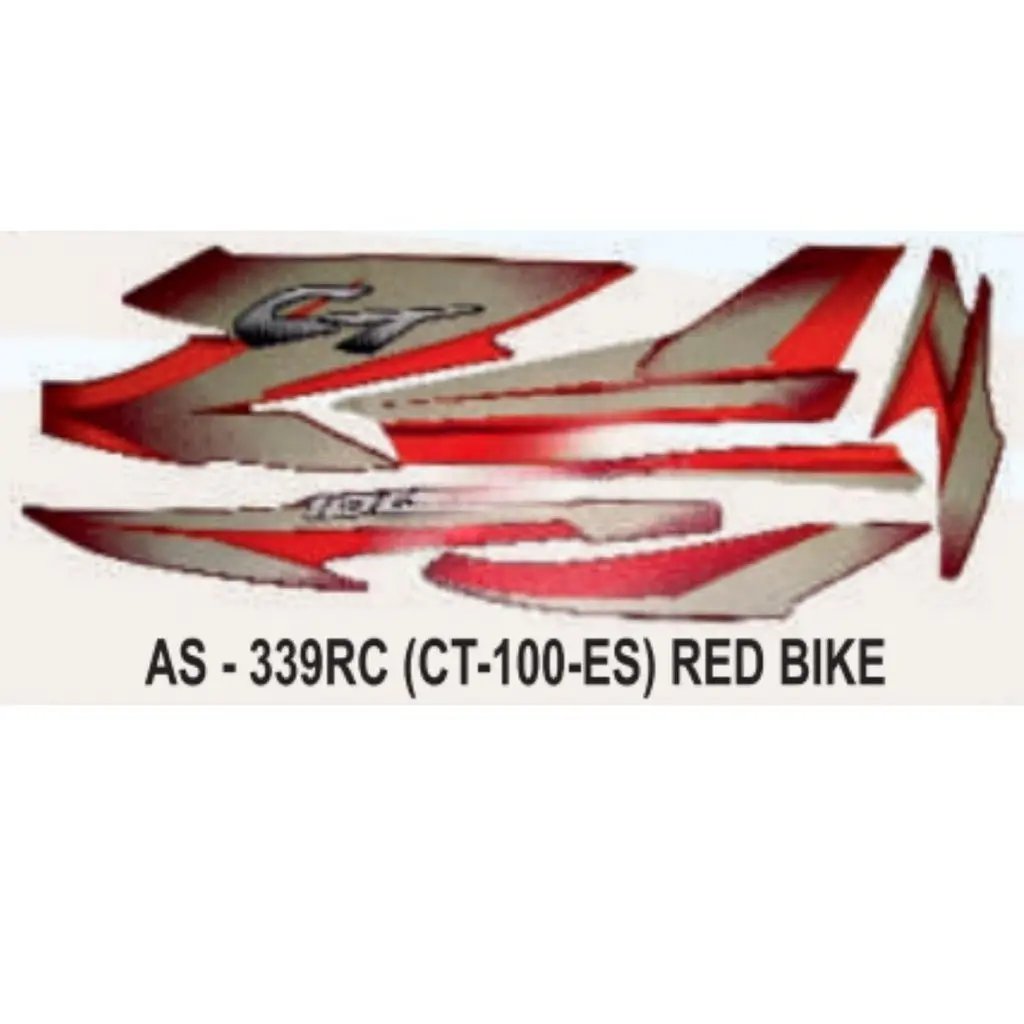 Graphics Sticker Set For Bajaj Ct 100 | Electric Start | Red Vehicle | Both Sides