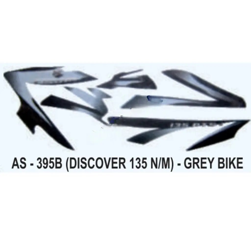 Graphics Sticker Set For Bajaj Discover 135 | New Model | Grey Vehicle | Both Sides