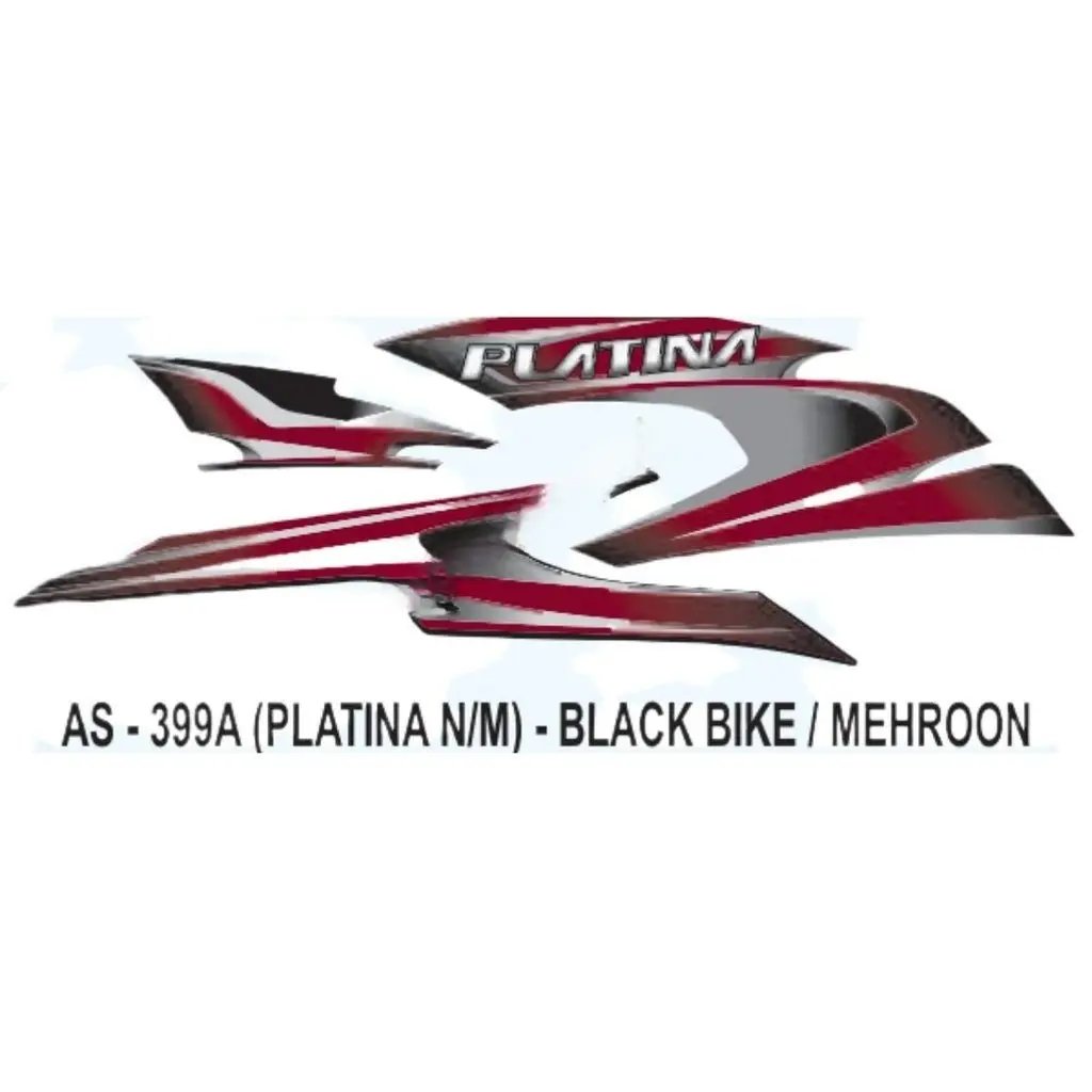 Graphics Sticker Set For Bajaj Platina | New Model | Black Vehicle | Mehroon Sticker | Both Sides