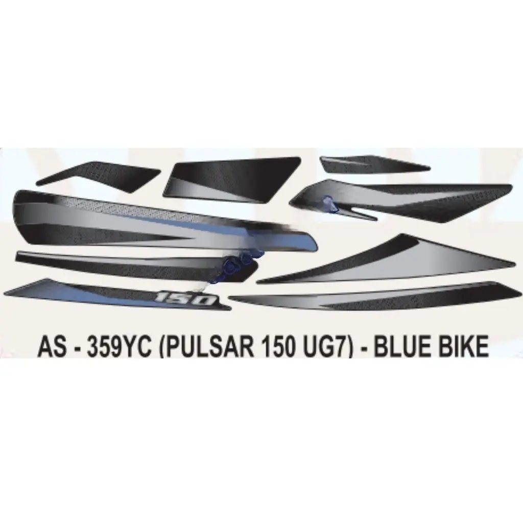 Graphics Sticker Set For Bajaj Pulsar 150 Ug7 | Blue Vehicle | Both Sides