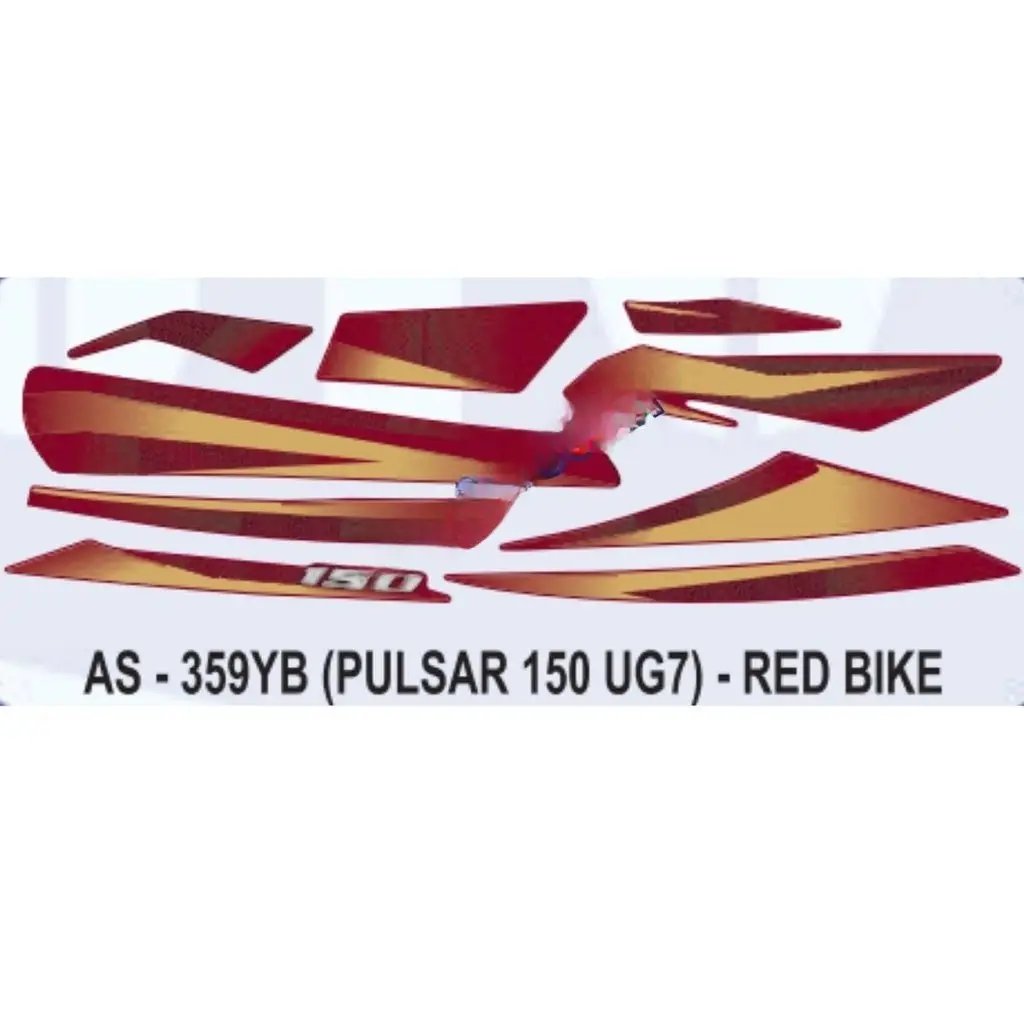 Graphics Sticker Set For Bajaj Pulsar 150 Ug7 | Red Vehicle | Both Sides