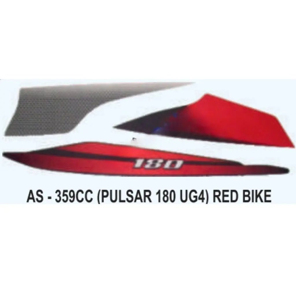 Graphics Sticker Set For Bajaj Pulsar 180 Ug4 | Red Vehicle | Both Sides