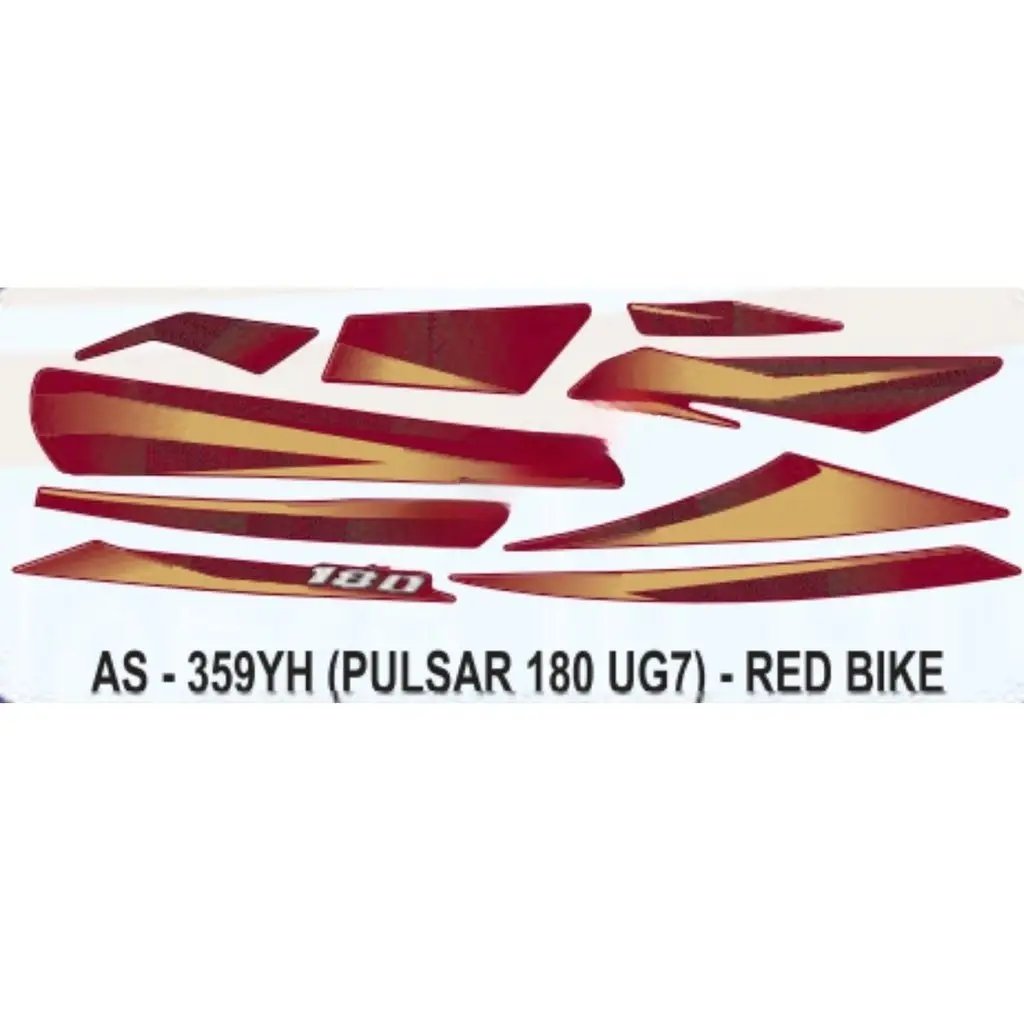 Graphics Sticker Set For Bajaj Pulsar 180 Ug7 | Red Vehicle | Both Sides