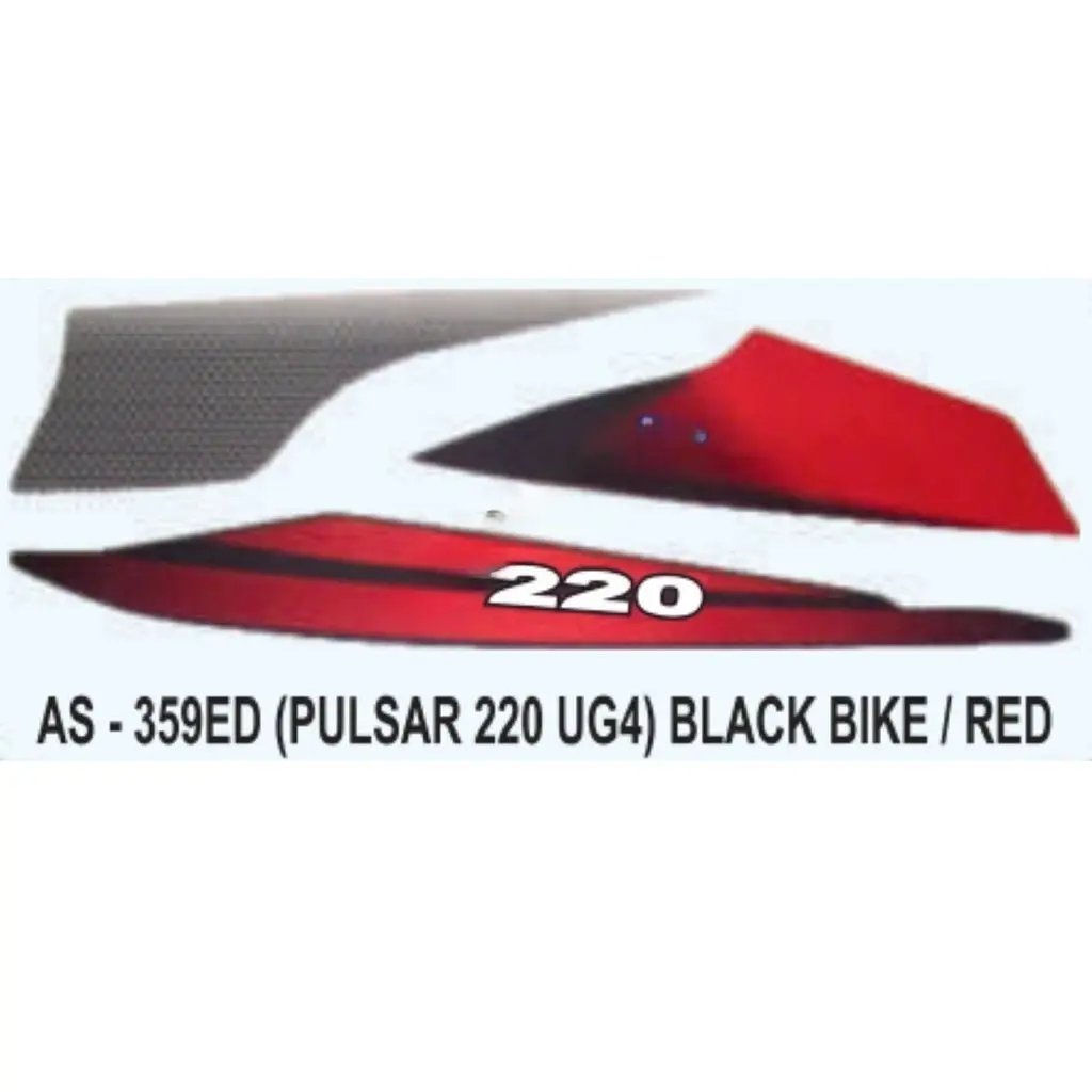 Graphics Sticker Set For Bajaj Pulsar 220 Ug4 | Black Vehicle | Red Sticker | Both Sides