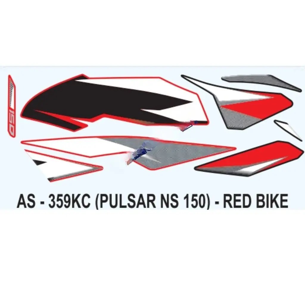Graphics Sticker Set For Bajaj Pulsar Ns 150 | Red Vehicle | Both Sides