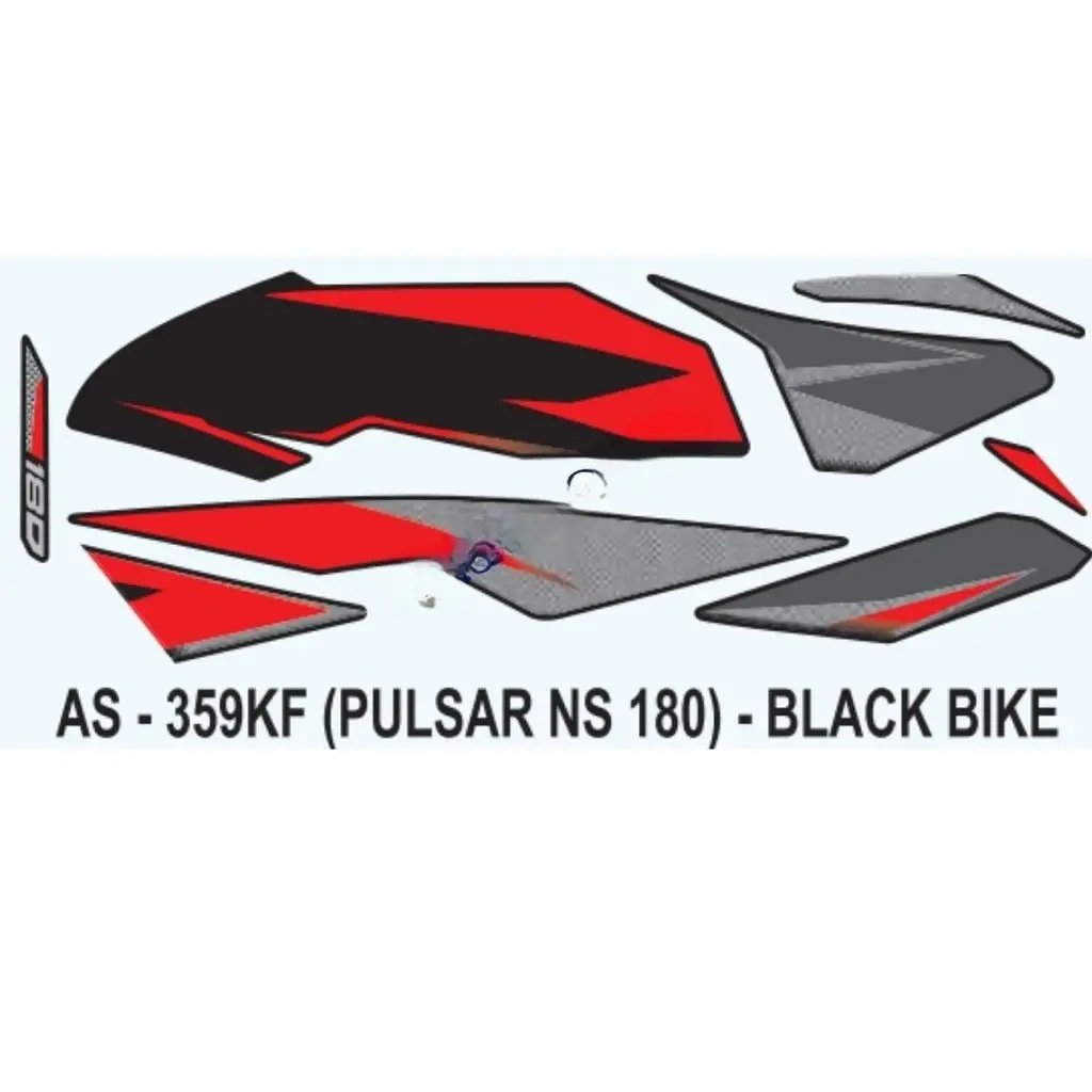 Graphics Sticker Set For Bajaj Pulsar Ns 180 | Black Vehicle | Both Sides
