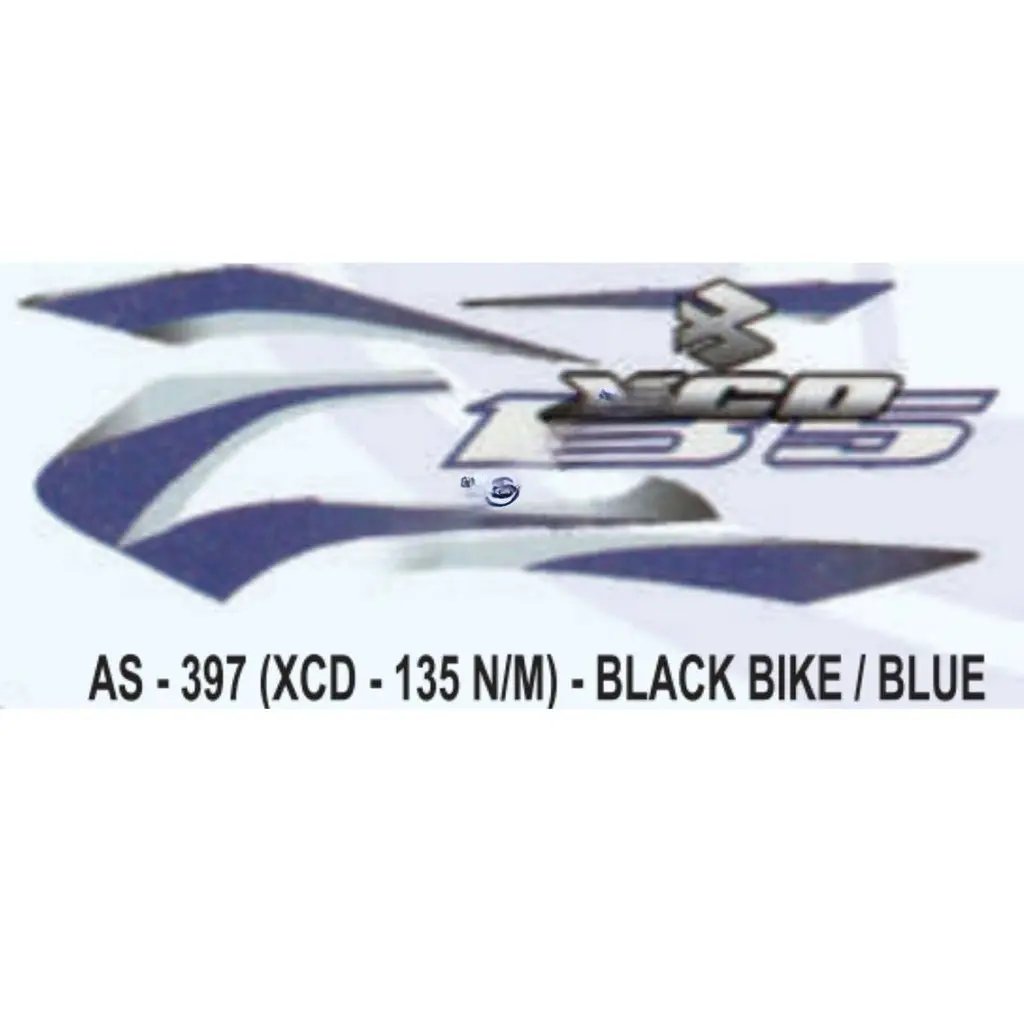 Graphics Sticker Set For Bajaj Xcd 135 | New Model | Black Vehicle | Blue Sticker | Both Sides