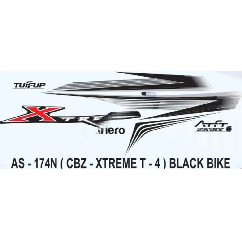 Graphics Sticker Set For Hero Cbz Xtreme | Type 4 | Black Vehicle | Both Sides