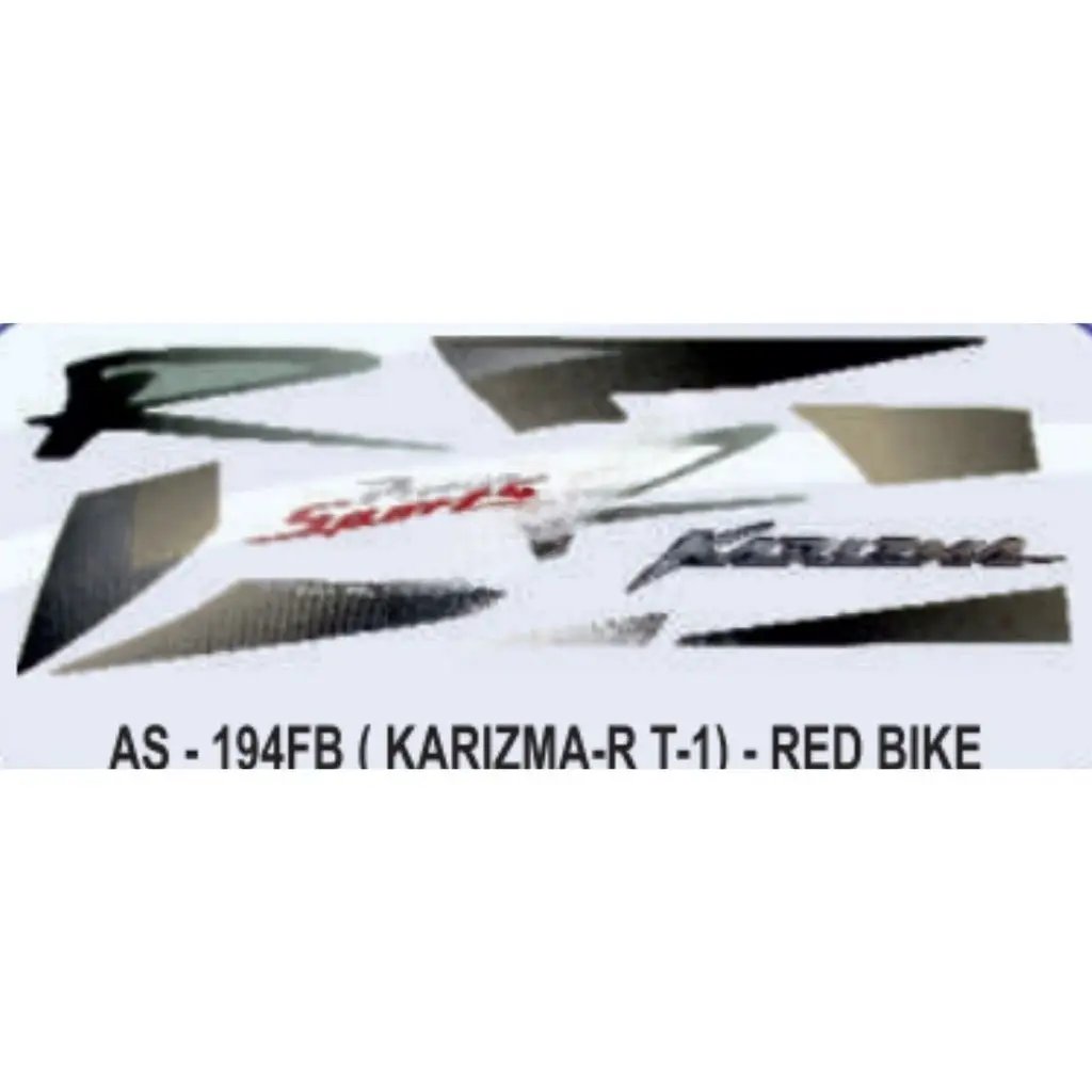 Graphics Sticker Set For Hero Honda Karizma R | Type 1 | Red Vehicle | Both Sides