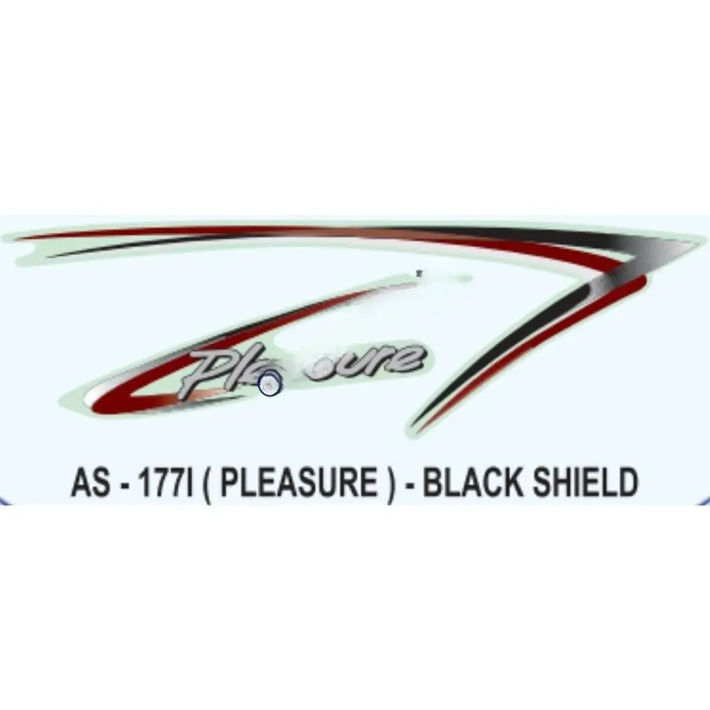 Graphics Sticker Set For Hero Honda Pleasure | Type2 | Black Shield Sticker | Both Sides