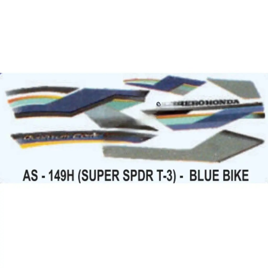Graphics Sticker Set For Hero Honda Super Splendor | Type 3 | Blue Vehicle | Both Sides