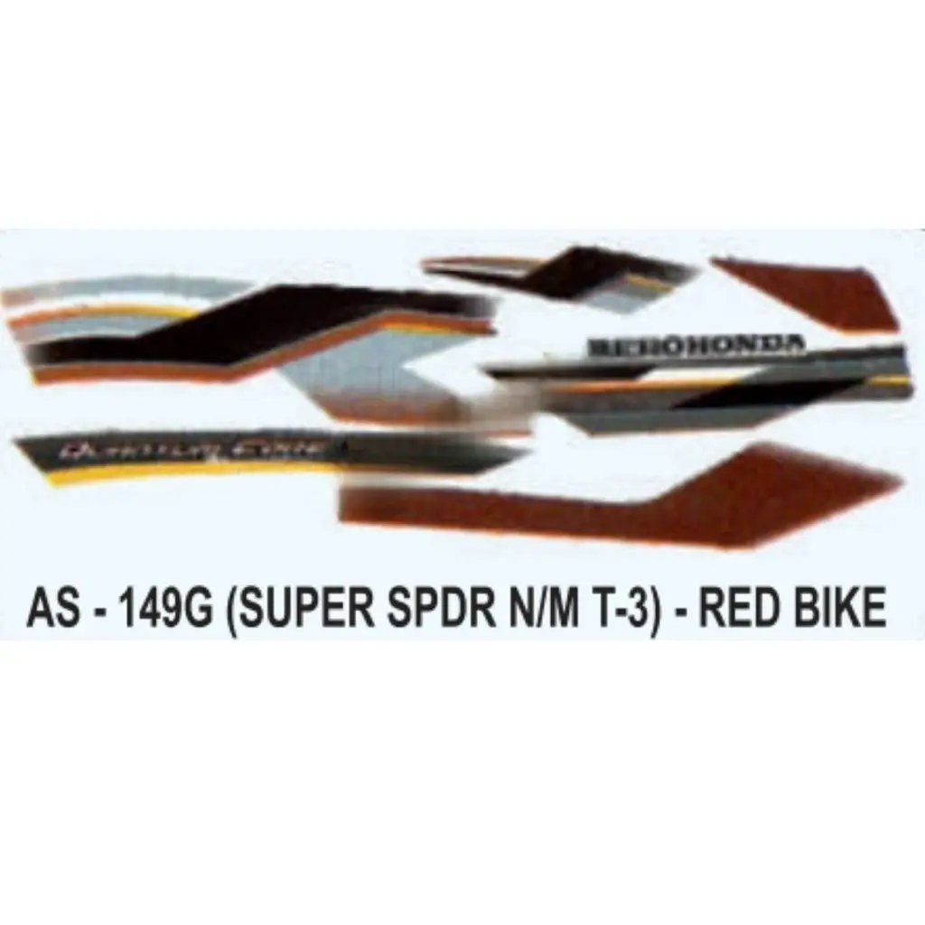 Graphics Sticker Set For Hero Honda Super Splendor | Type 3 | Red Vehicle | Both Sides