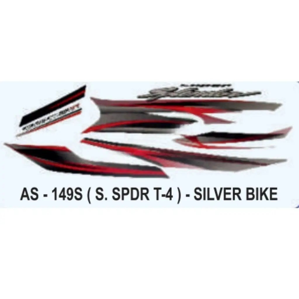 Graphics Sticker Set For Hero Honda Super Splendor | Type 4 | Silver Vehicle | Both Sides
