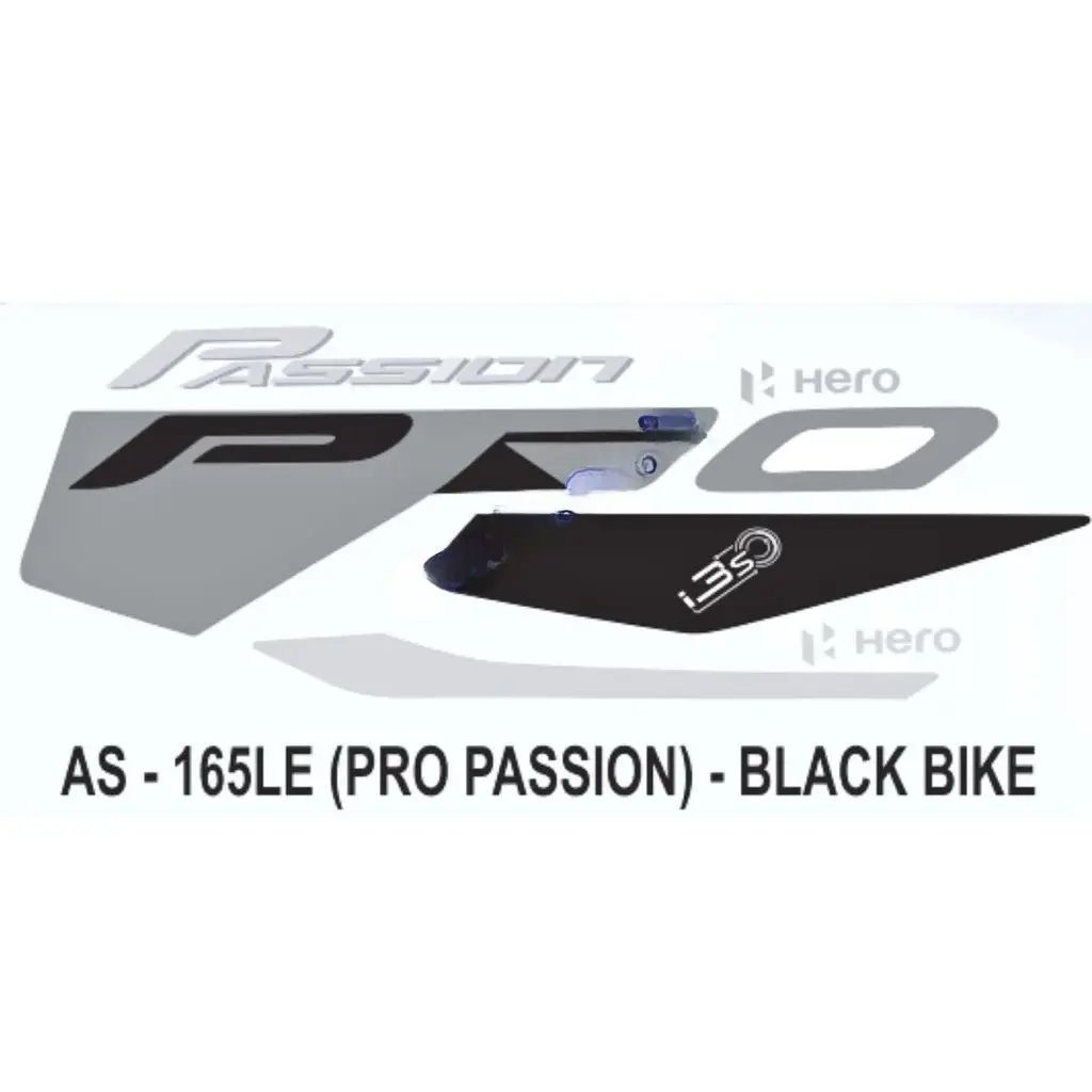 Graphics Sticker Set For Hero Passion Pro I3s | Black Vehicle | Both Sides