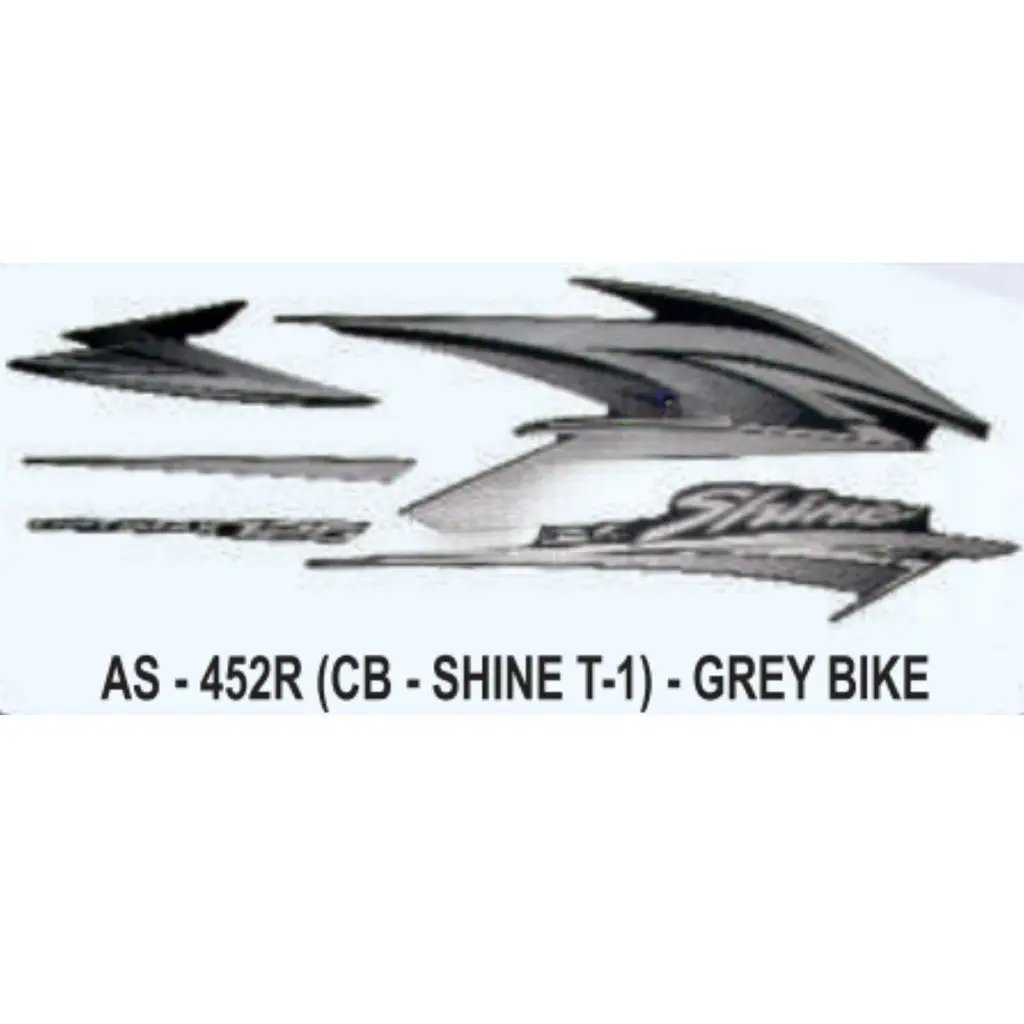 Graphics Sticker Set For Honda Cb Shine | Type 1 | Grey Vehicle | Both Sides